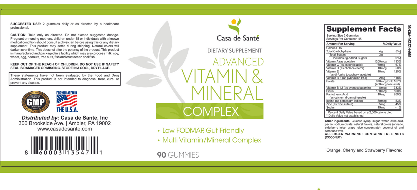 Advanced Vitamin & Mineral Complex MD PhD Formulated Gut Friendly Low FODMAP - Trending Wellness Store