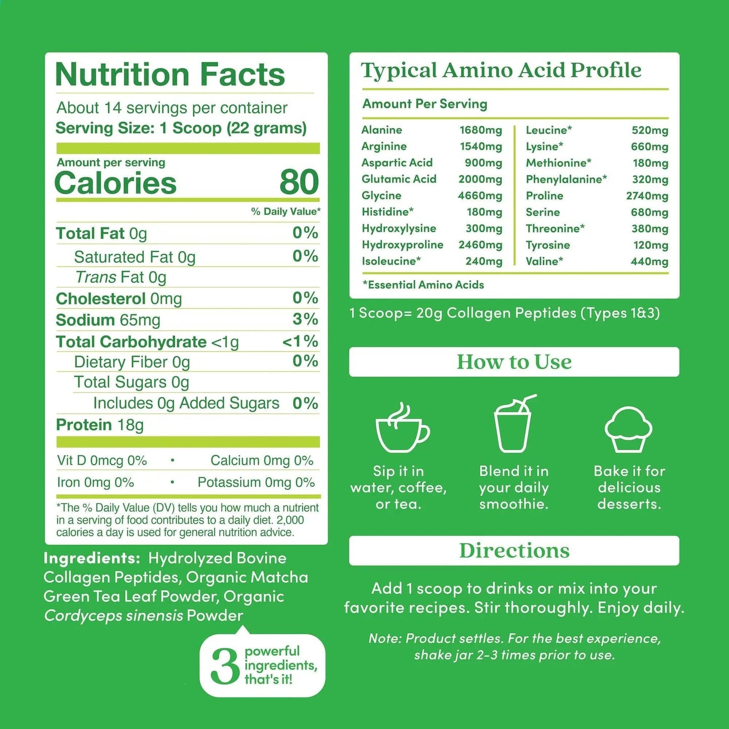 Matcha Collagen Peptides Powder - Trending Wellness Store