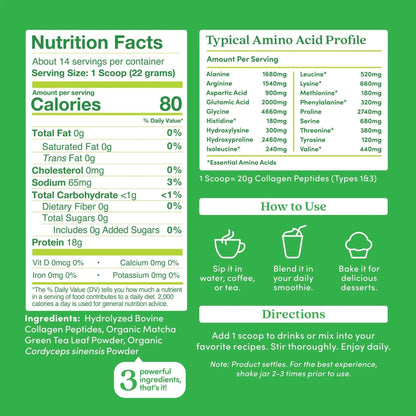 Matcha Collagen Peptides Powder - Trending Wellness Store