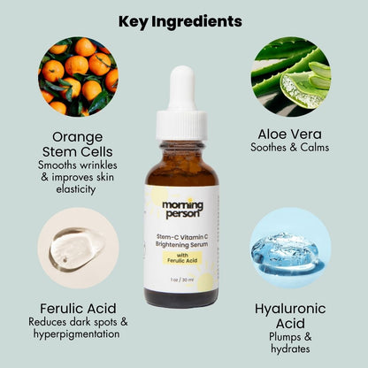 Morning Person Stem-C Vitamin C Brightening Serum with Ferulic Acid - Trending Wellness Store