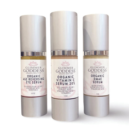 Organic Anti-Aging Trio Vitamin C + DMAE + Age Reversing Eye Serum - Trending Wellness Store