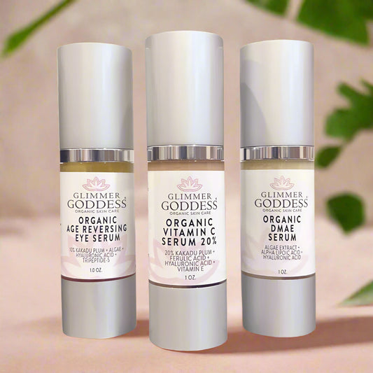 Organic Anti-Aging Trio Vitamin C + DMAE + Age Reversing Eye Serum - Trending Wellness Store