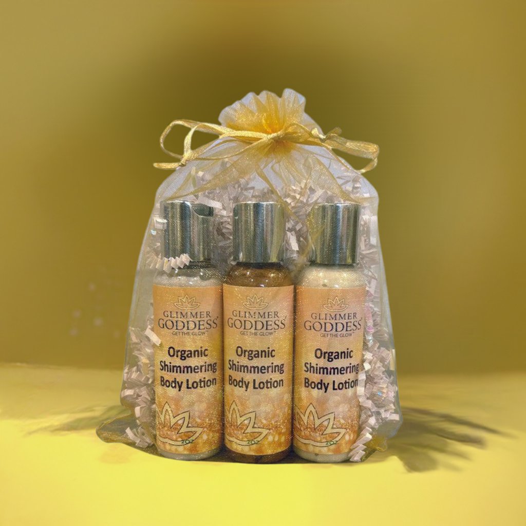 Organic Shimmer Body Lotion Travel Size Gift Set - Trending Wellness Store