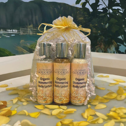 Organic Shimmer Body Lotion Travel Size Gift Set - Trending Wellness Store