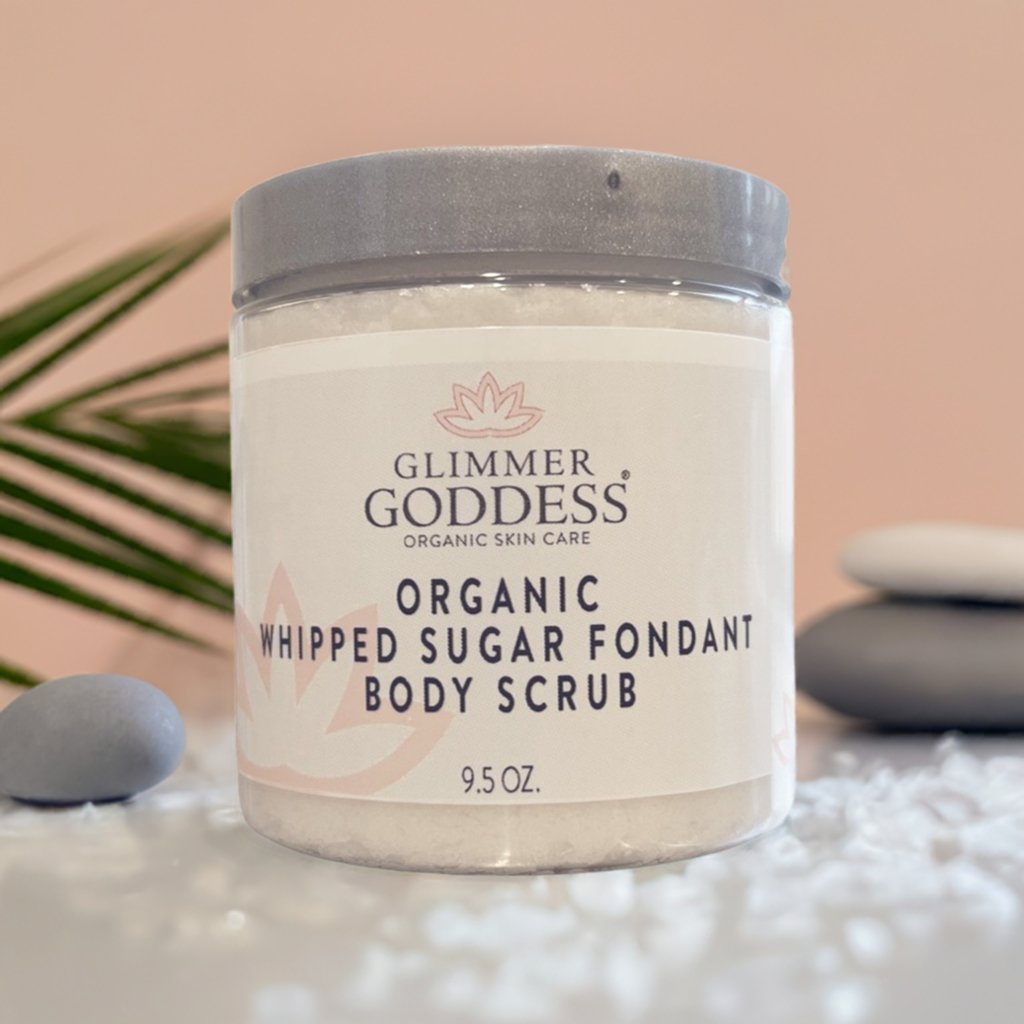 Organic Whipped Sugar Fondant Exfoliating Body Scrub - Crepey Skin Treatment