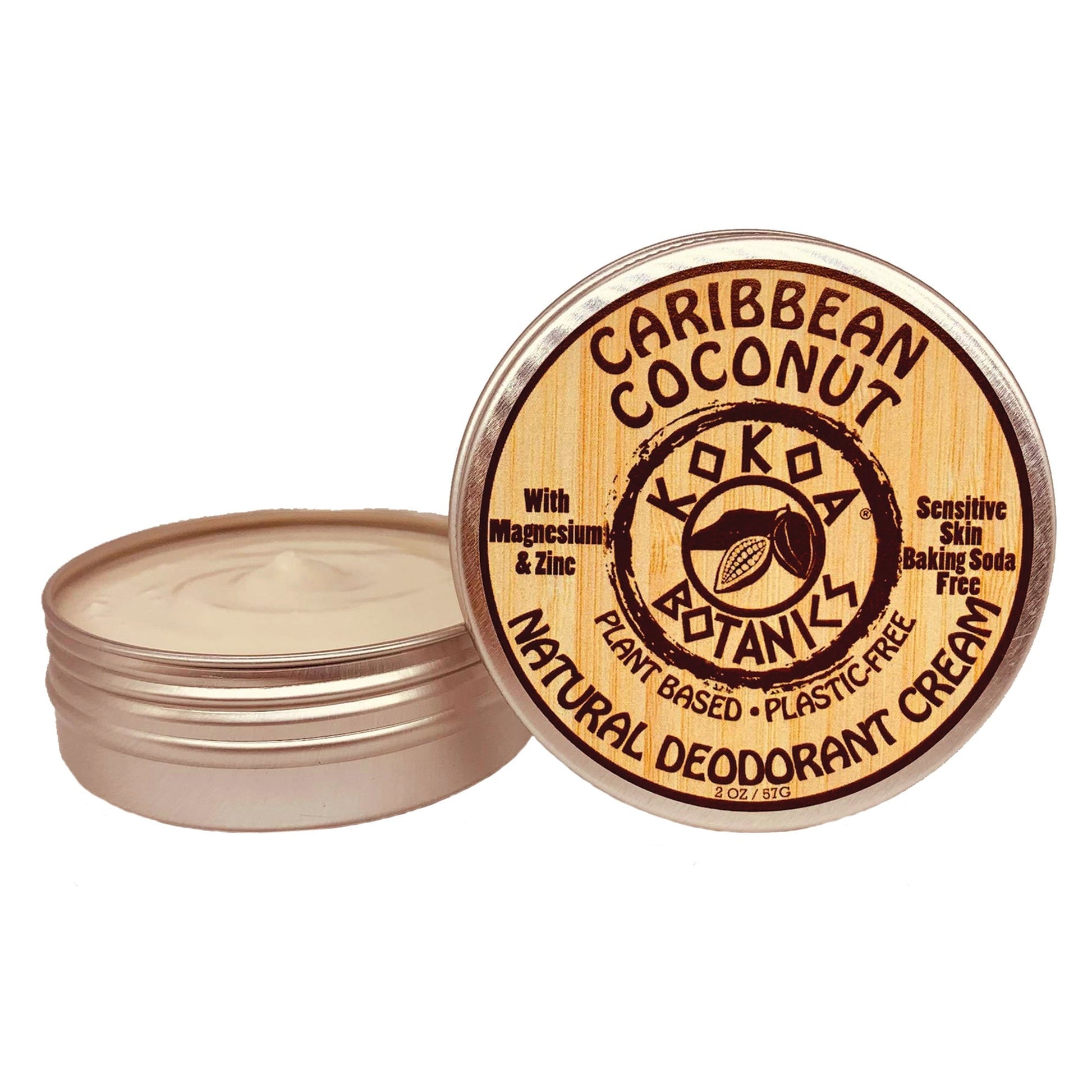 CARIBBEAN COCONUT - Natural Deodorant Cream - Sensitive Skin - Baking Soda Free  - 2.5 oz - Trending Wellness Store