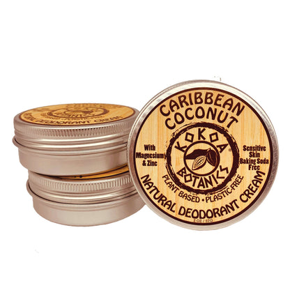 CARIBBEAN COCONUT - Natural Deodorant Cream - Sensitive Skin - Baking Soda Free  - 2.5 oz - Trending Wellness Store