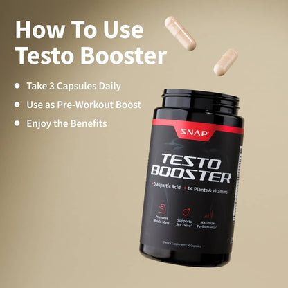 3 Testo Boosters + 1 Free Container + Free E-Book - Trending Wellness Store