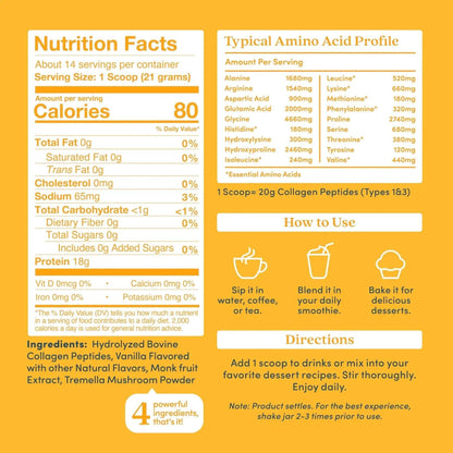 Vanilla Collagen Peptides Powder - Trending Wellness Store