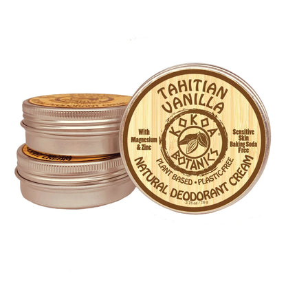 TAHATIAN VANILLA - Natural Deodorant Cream - Sensitive Skin - Baking Soda Free  - 2.5 oz - Trending Wellness Store