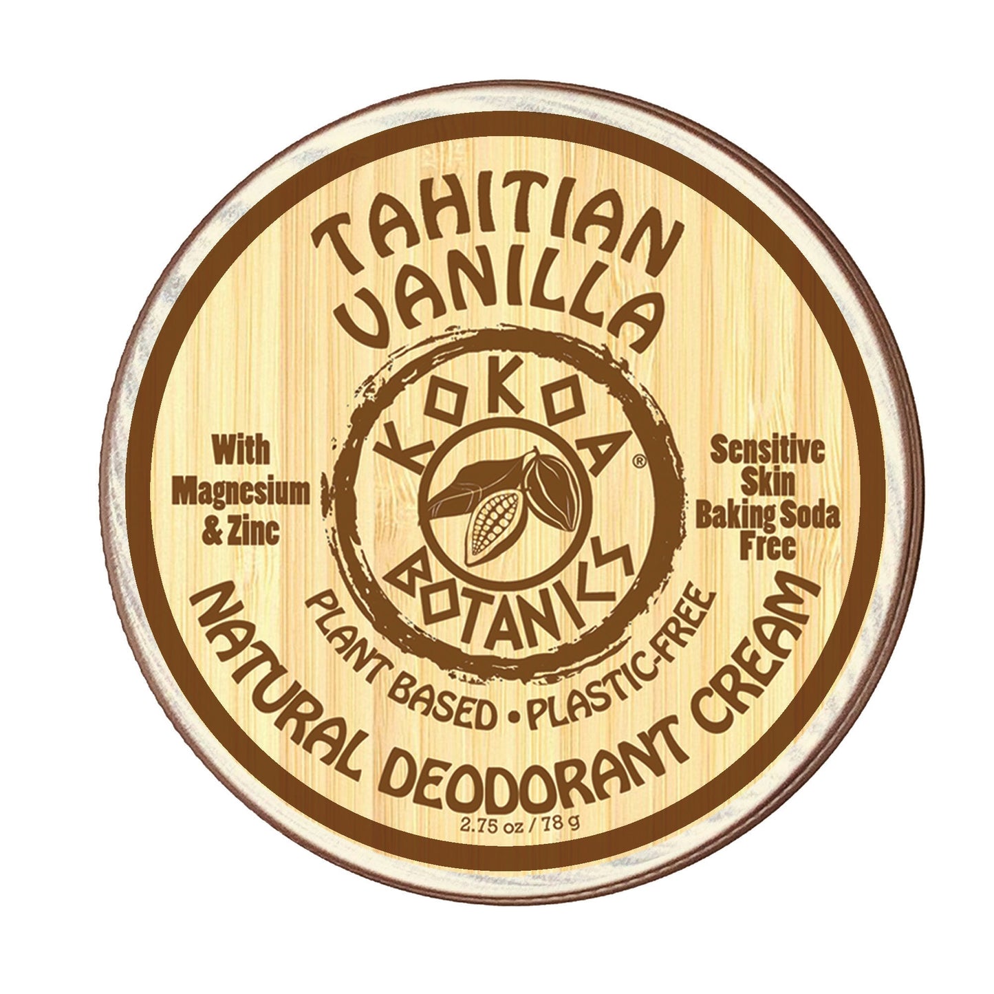 TAHATIAN VANILLA - Natural Deodorant Cream - Sensitive Skin - Baking Soda Free  - 2.5 oz - Trending Wellness Store