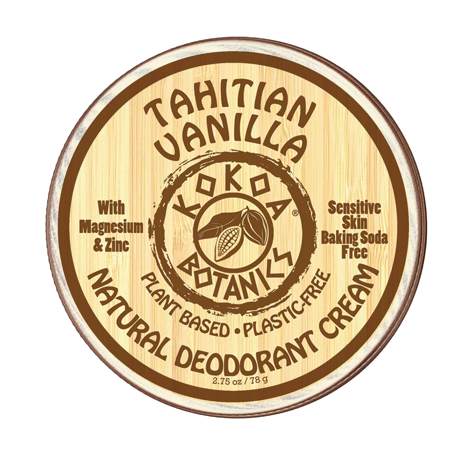 TAHATIAN VANILLA - Natural Deodorant Cream - Sensitive Skin - Baking Soda Free  - 2.5 oz - Trending Wellness Store