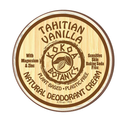 TAHATIAN VANILLA - Natural Deodorant Cream - Sensitive Skin - Baking Soda Free  - 2.5 oz - Trending Wellness Store