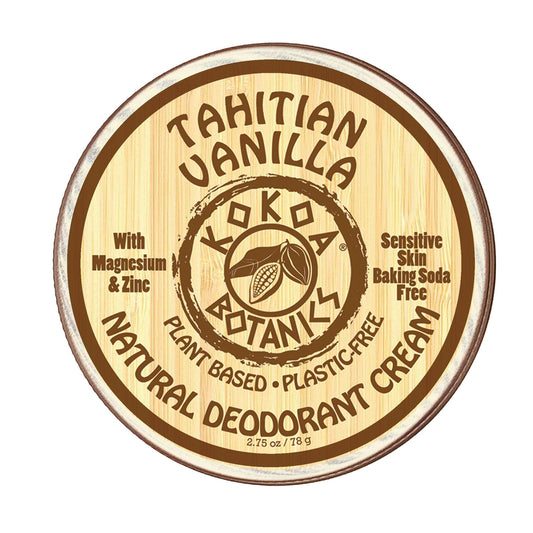 TAHATIAN VANILLA - Natural Deodorant Cream - Sensitive Skin - Baking Soda Free  - 2.5 oz - Trending Wellness Store