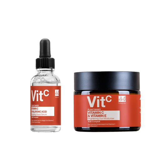 Vitamin C & Hyaluronic Acid Anti-ageing Facial Serum 30ml + Vitamin C & Vitamin E Brightening Anti-ageing Duo Moisturiser 60ml - Trending Wellness Store